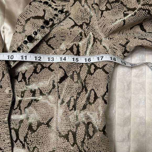 Pamala McCoy Leather Jeweled Snakeskin Jacket Size Extra Small. - Picture 4 of 9